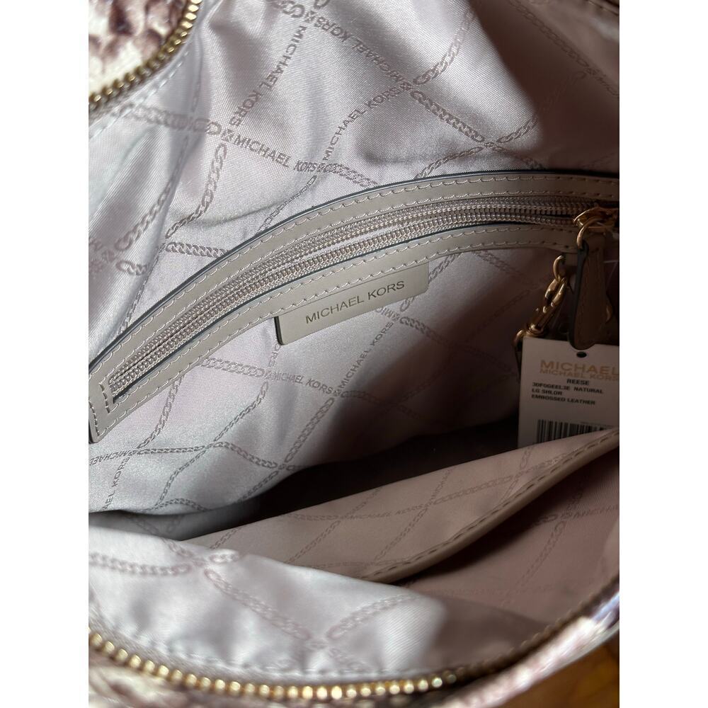 NWT MICHAEL KORS REESE Python bucket shoulder EMB… - image 10